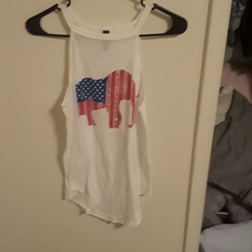 American flag elephant tank top